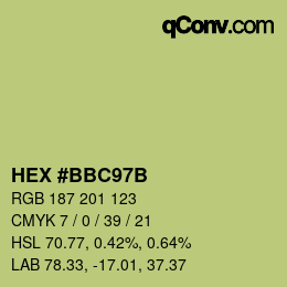 Color code: HEX #BBC97B | qconv.com