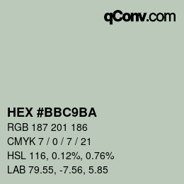 Color code: HEX #BBC9BA | qconv.com