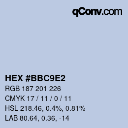 カラーコード: HEX #BBC9E2 | qconv.com