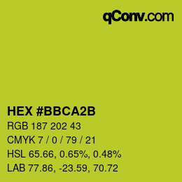 颜色代码: HEX #BBCA2B | qconv.com