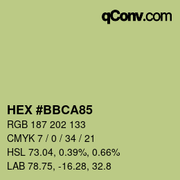 カラーコード: HEX #BBCA85 | qconv.com