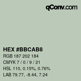 Color code: HEX #BBCAB8 | qconv.com