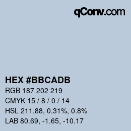 颜色代码: HEX #BBCADB | qconv.com