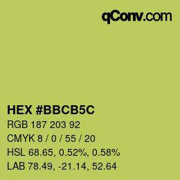 Color code: HEX #BBCB5C | qconv.com
