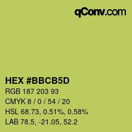Color code: HEX #BBCB5D | qconv.com
