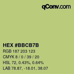 カラーコード: HEX #BBCB7B | qconv.com