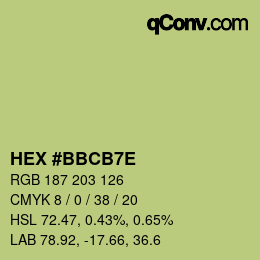 Color code: HEX #BBCB7E | qconv.com