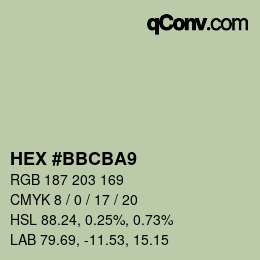 Color code: HEX #BBCBA9 | qconv.com