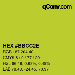 カラーコード: HEX #BBCC2E | qconv.com