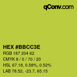 Color code: HEX #BBCC3E | qconv.com