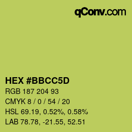 Color code: HEX #BBCC5D | qconv.com