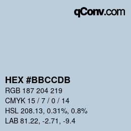 Color code: HEX #BBCCDB | qconv.com