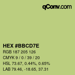 Color code: HEX #BBCD7E | qconv.com