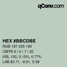 Color code: HEX #BBCDBE | qconv.com