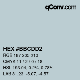 カラーコード: HEX #BBCDD2 | qconv.com