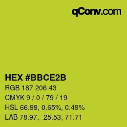 Color code: HEX #BBCE2B | qconv.com