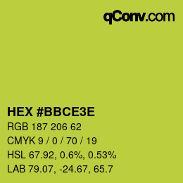 カラーコード: HEX #BBCE3E | qconv.com
