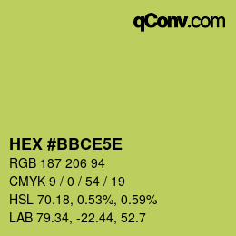Código de color: HEX #BBCE5E | qconv.com