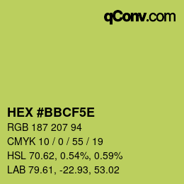 Color code: HEX #BBCF5E | qconv.com