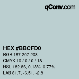 カラーコード: HEX #BBCFD0 | qconv.com