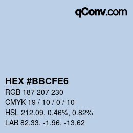 Color code: HEX #BBCFE6 | qconv.com