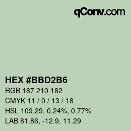 カラーコード: HEX #BBD2B6 | qconv.com