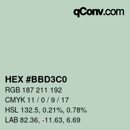 Color code: HEX #BBD3C0 | qconv.com