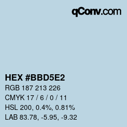 Color code: HEX #BBD5E2 | qconv.com