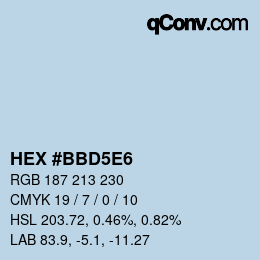 カラーコード: HEX #BBD5E6 | qconv.com