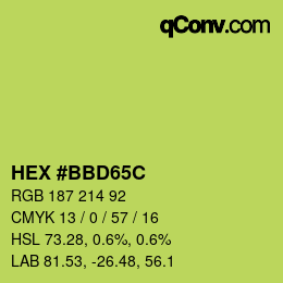 Color code: HEX #BBD65C | qconv.com