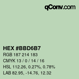 Color code: HEX #BBD6B7 | qconv.com