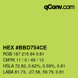 Farbcode: HEX #BBD754CE | qconv.com
