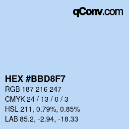 Color code: HEX #BBD8F7 | qconv.com