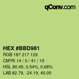 カラーコード: HEX #BBD981 | qconv.com