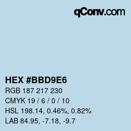 Color code: HEX #BBD9E6 | qconv.com