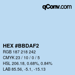 Color code: HEX #BBDAF2 | qconv.com
