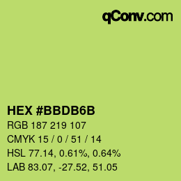 Color code: HEX #BBDB6B | qconv.com