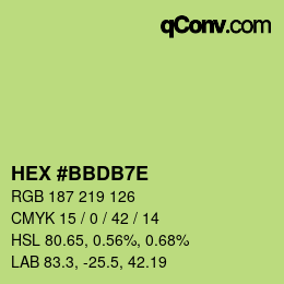 Color code: HEX #BBDB7E | qconv.com