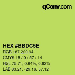 Código de color: HEX #BBDC5E | qconv.com