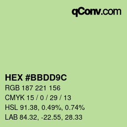 Color code: HEX #BBDD9C | qconv.com