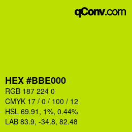 颜色代码: HEX #BBE000 | qconv.com