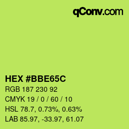 颜色代码: HEX #BBE65C | qconv.com