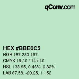 Color code: HEX #BBE6C5 | qconv.com