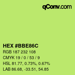 Color code: HEX #BBE86C | qconv.com