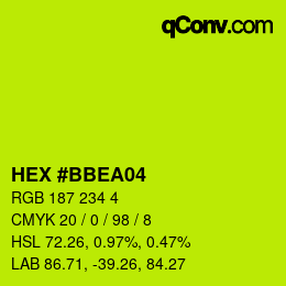 Color code: HEX #BBEA04 | qconv.com