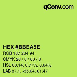 Color code: HEX #BBEA5E | qconv.com
