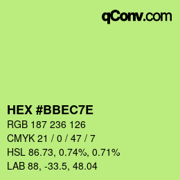 Color code: HEX #BBEC7E | qconv.com