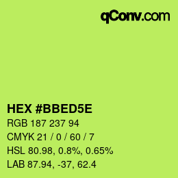 Farbcode: HEX #BBED5E | qconv.com