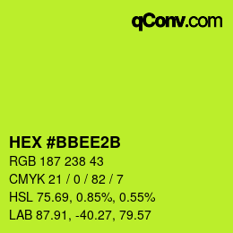 カラーコード: HEX #BBEE2B | qconv.com