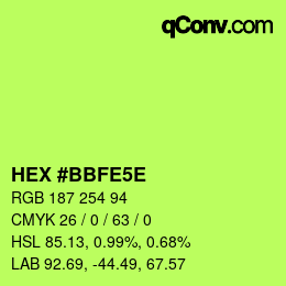Color code: HEX #BBFE5E | qconv.com
